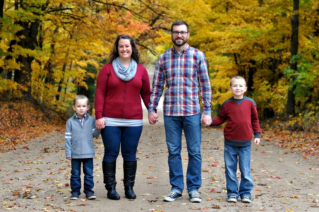 Family of four fall photo by Katie M. Reid photography 