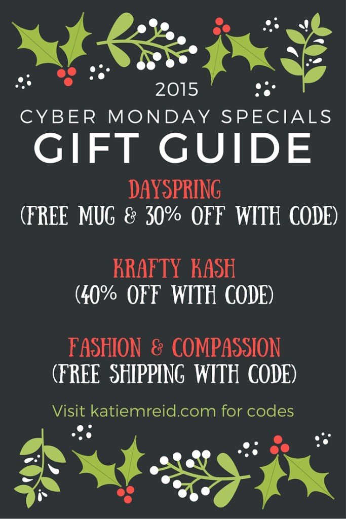 Cyber Monday Sales Gift Guide 2015 by Katie M. Reid