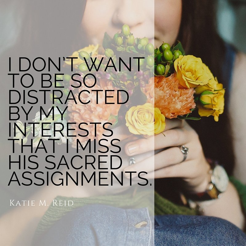 Don't miss His sacred assignments by Katie M. Reid