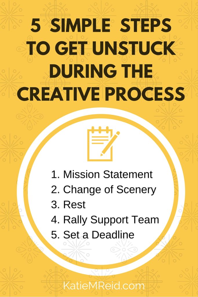 5 SImple Steps to Get Unstuck during the Creative Process by Katie M. Reid