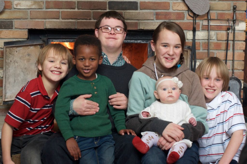 Uncle Brian with his nieces and nephews