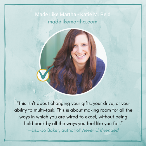 Lisa-Jo Baker's endorsement for Made Like Martha book by Katie M. Reid 