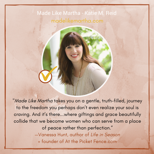 Vanessa Hunt from At the Picket Fence endorsement for Made Like Martha by Katie M. Reid 