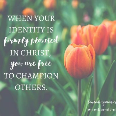 Identity in Christ champion others quote by author Laura Dingman