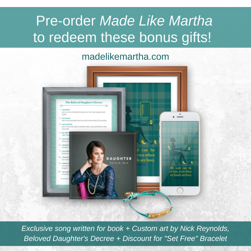 Made Like Martha by Katie M. Reid five exclusive pre-order gifts 