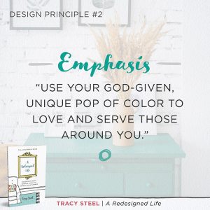 A Redesigned Life book by Tracy Steel Emphasis design principle