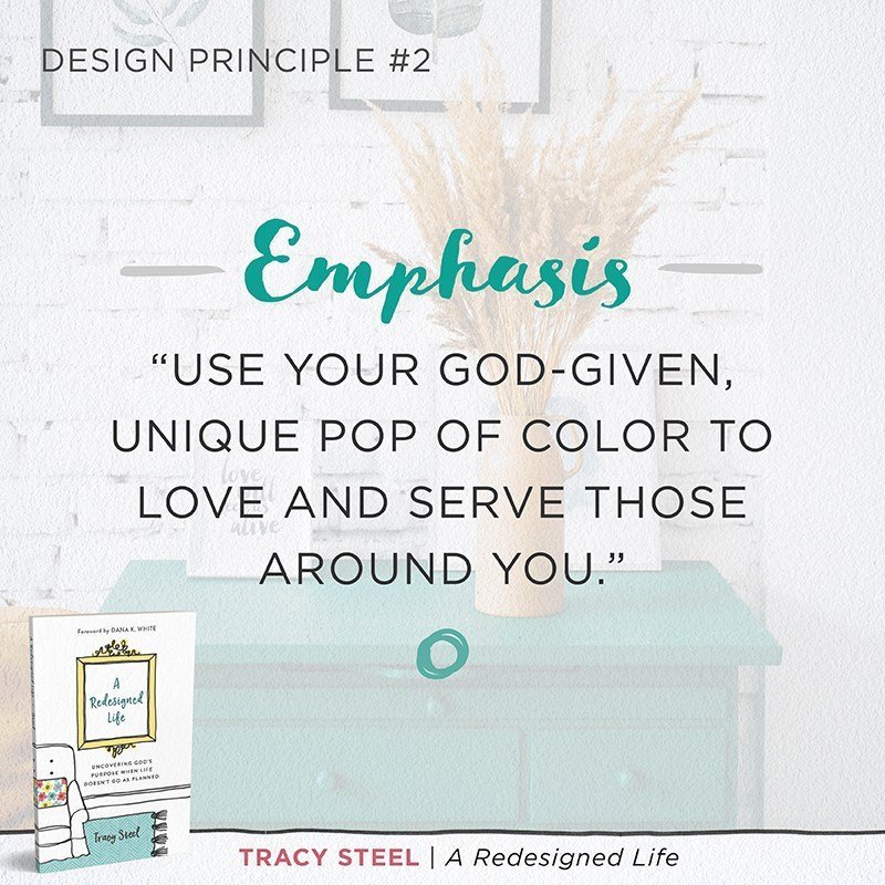 A Redesigned Life book by Tracy Steel Emphasis design principle 