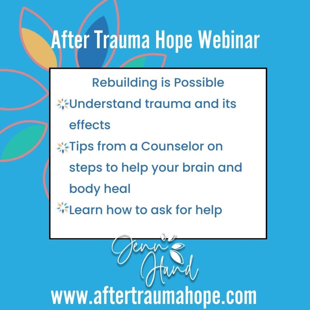 Free webinar after trauma hope Jennifer Hand Coming Alive Ministries