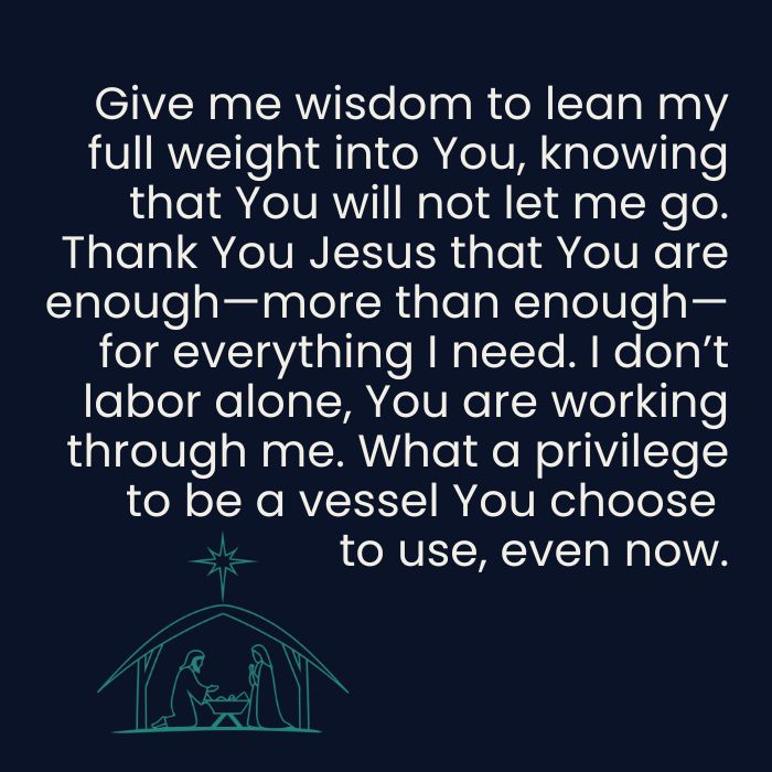 Lean your full weight into Jesus prayer