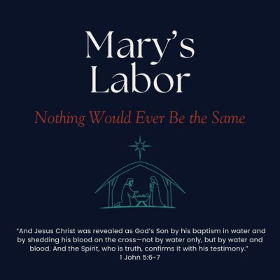 Mary's labor while birthing Jesus fictional